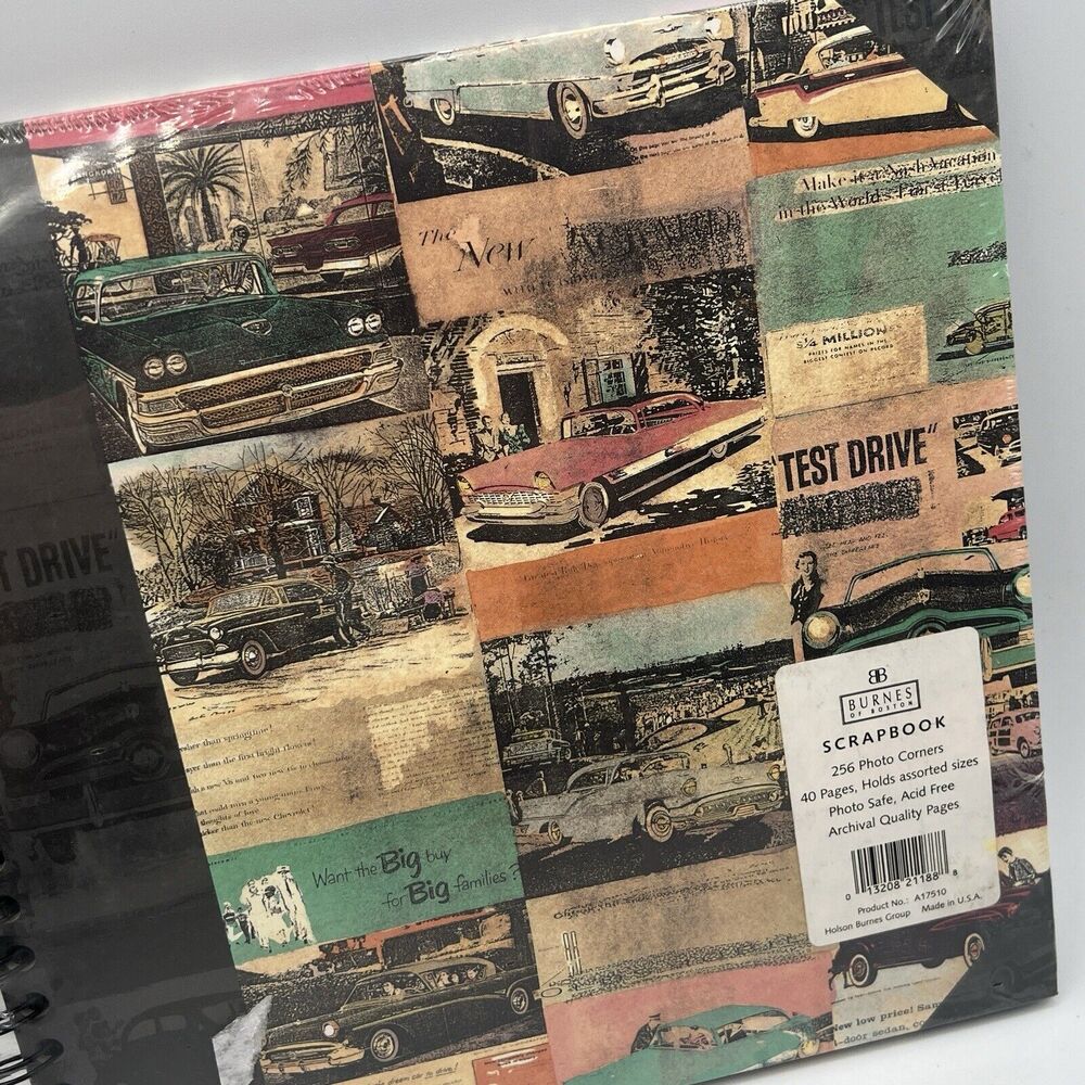 Retro Vintage Classic Cars Scrapbook Photo Album 40 Pages Burnes of Boston 50s